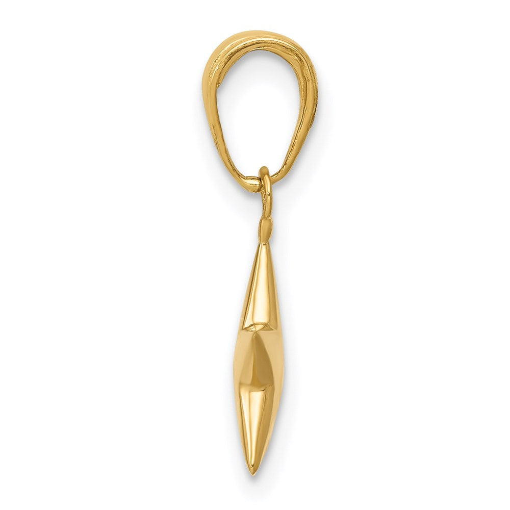 14k Small Polished 3-D Star Charm