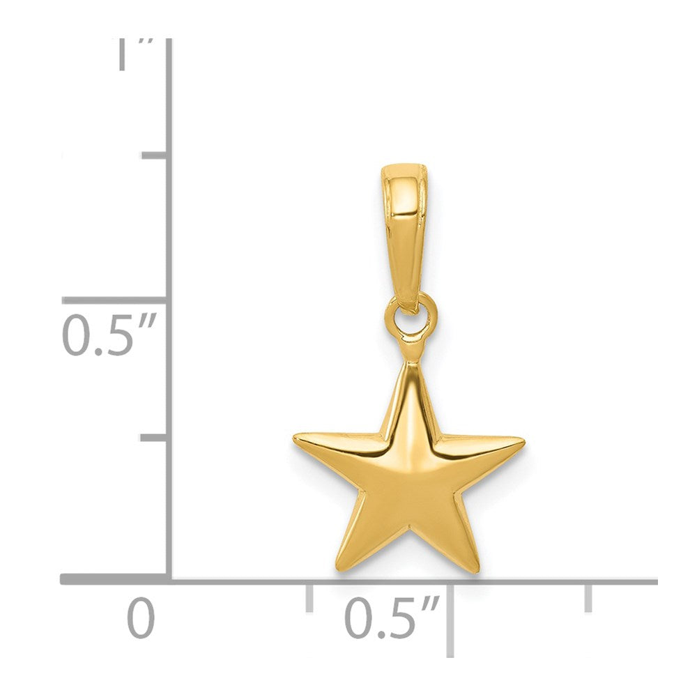 14k Small Polished 3-D Star Charm