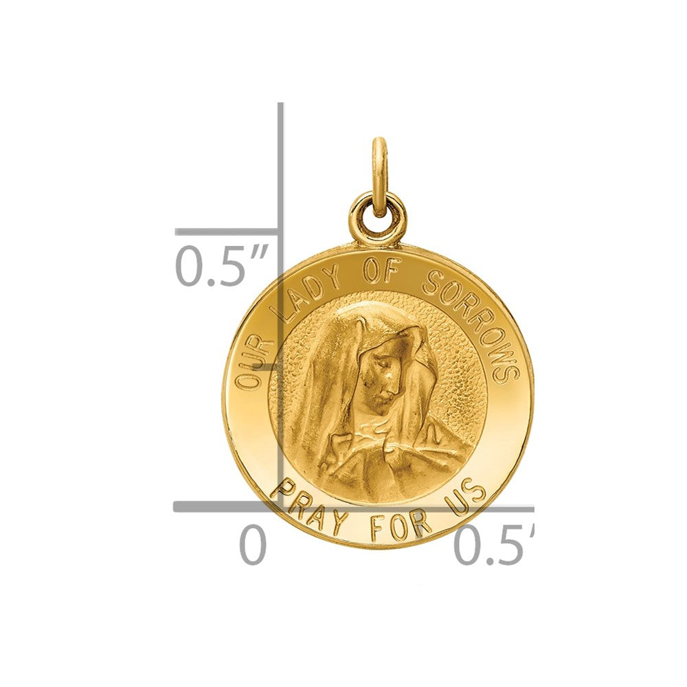 14k Our Lady of Sorrows Medal Charm