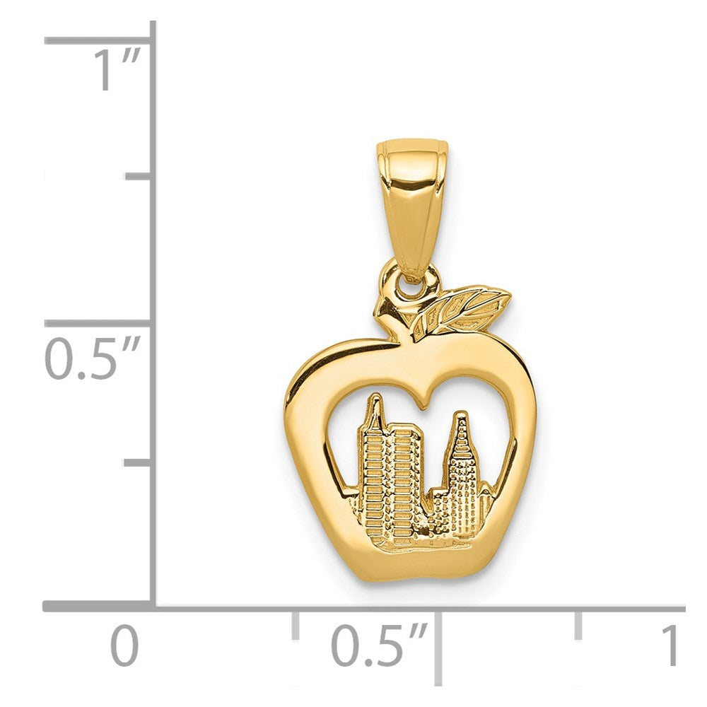 14K New York Skyline in Apple Pendant