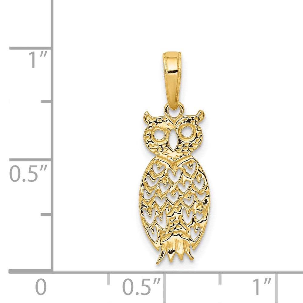 14K Owl Pendant