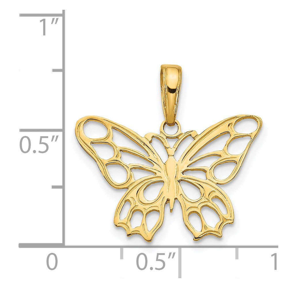 14K Butterfly Cut-out Pendant