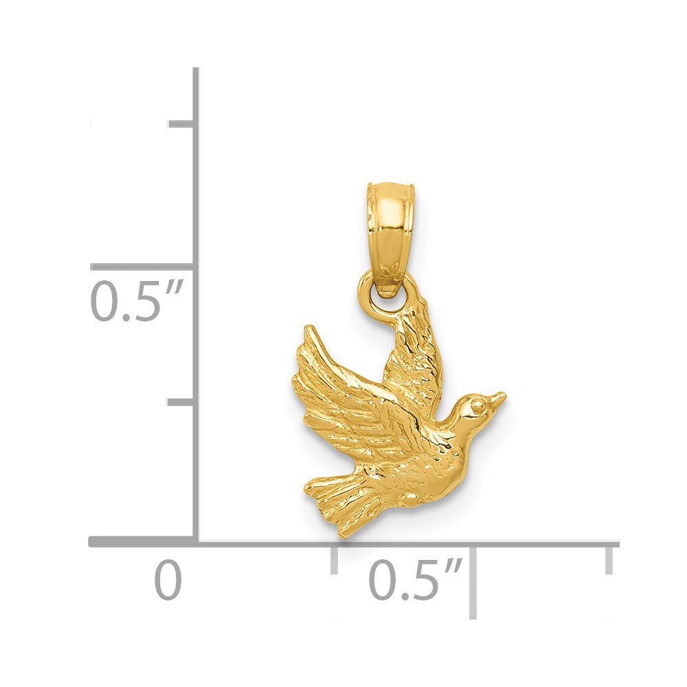 14K Flying Dove Pendant