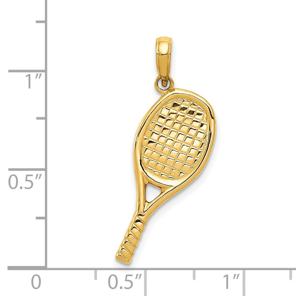 14K 3-D Racquetball Pendant