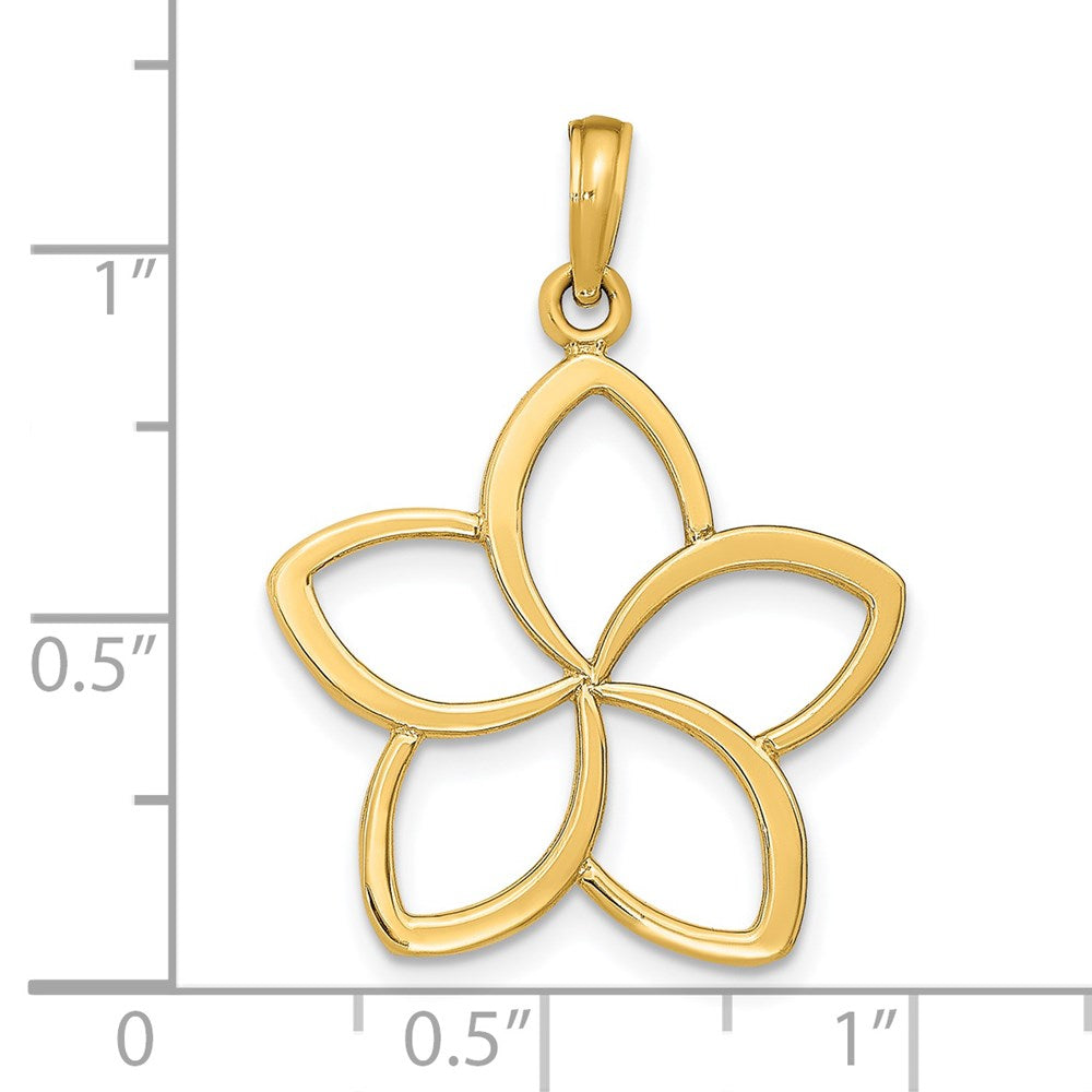 14k Polished Cut Out Flower Pendant