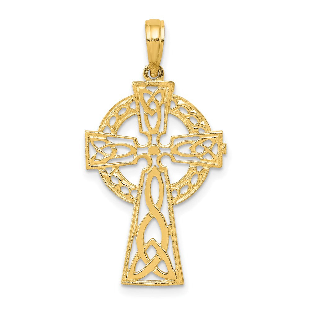 14k Polished Celtic Cross Pendant