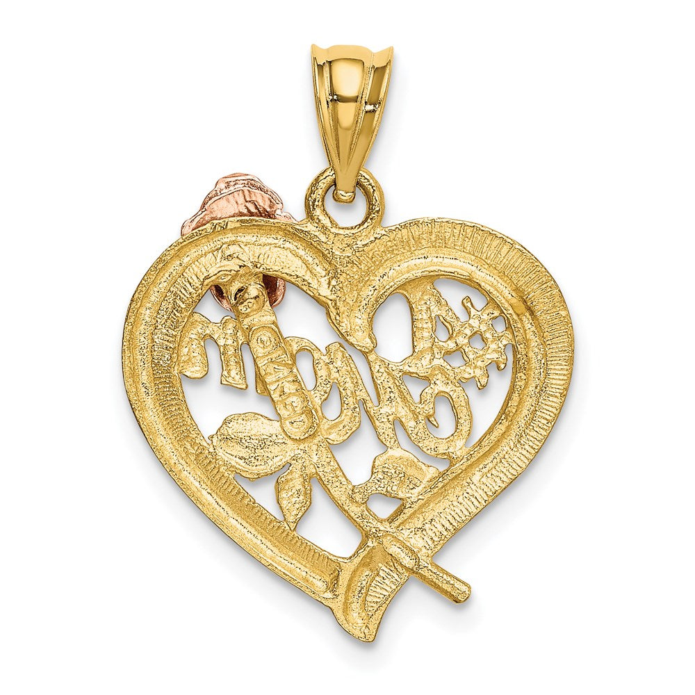 14k Two-Tone w/Rhodium Mom Charm