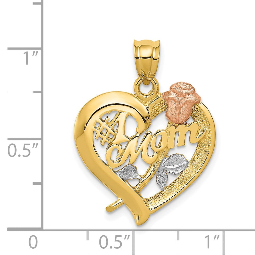 14k Two-Tone w/Rhodium Mom Charm