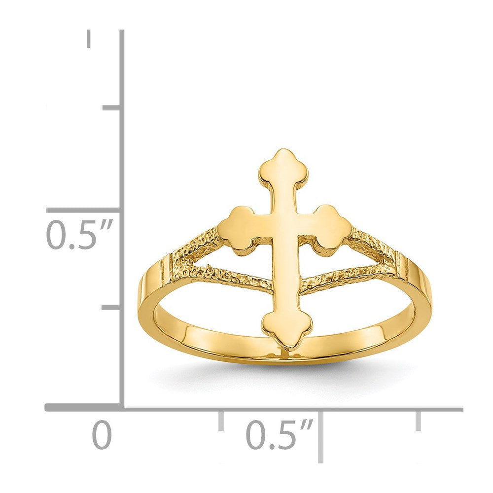 14k Polished Cross Ring