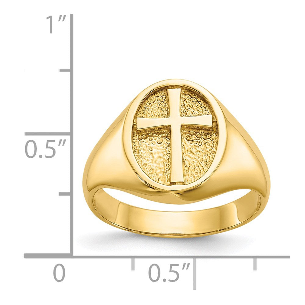 14k Polished Eternal Life Cross Ring