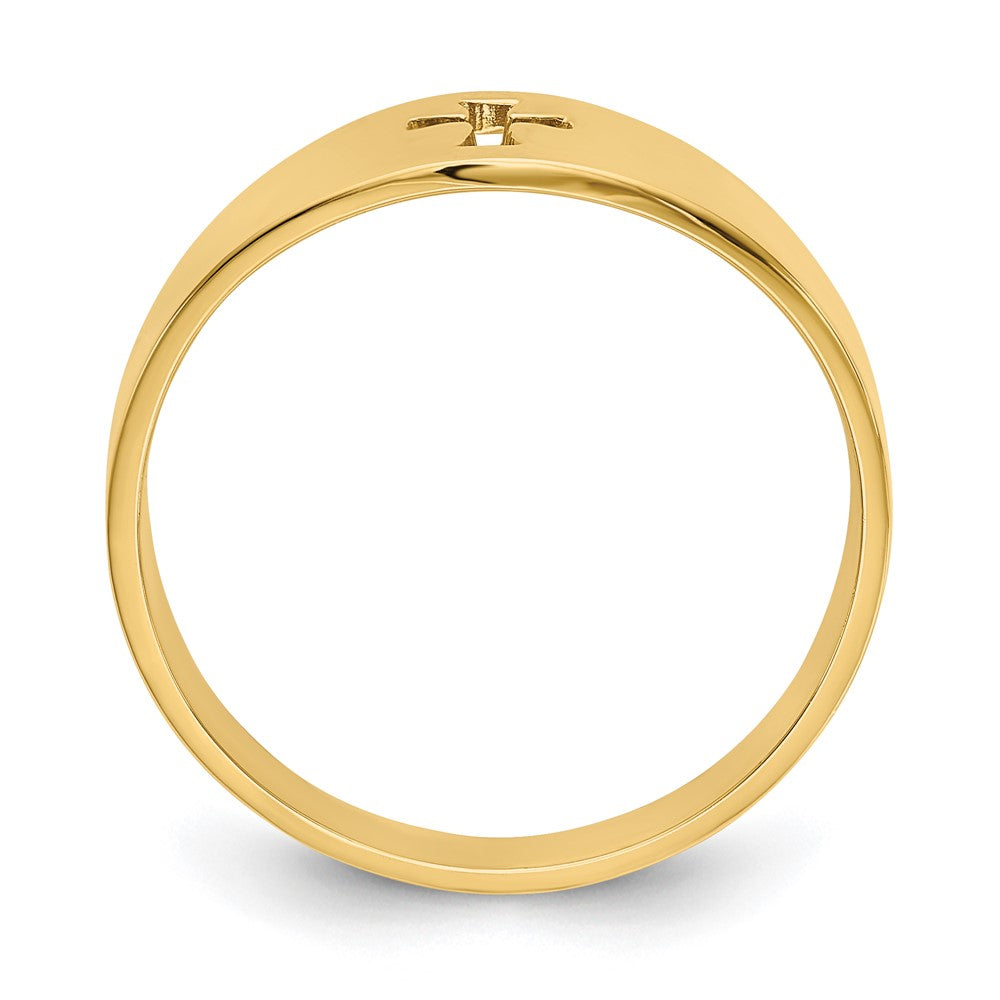 14k Polished Cut-out Cross Ring