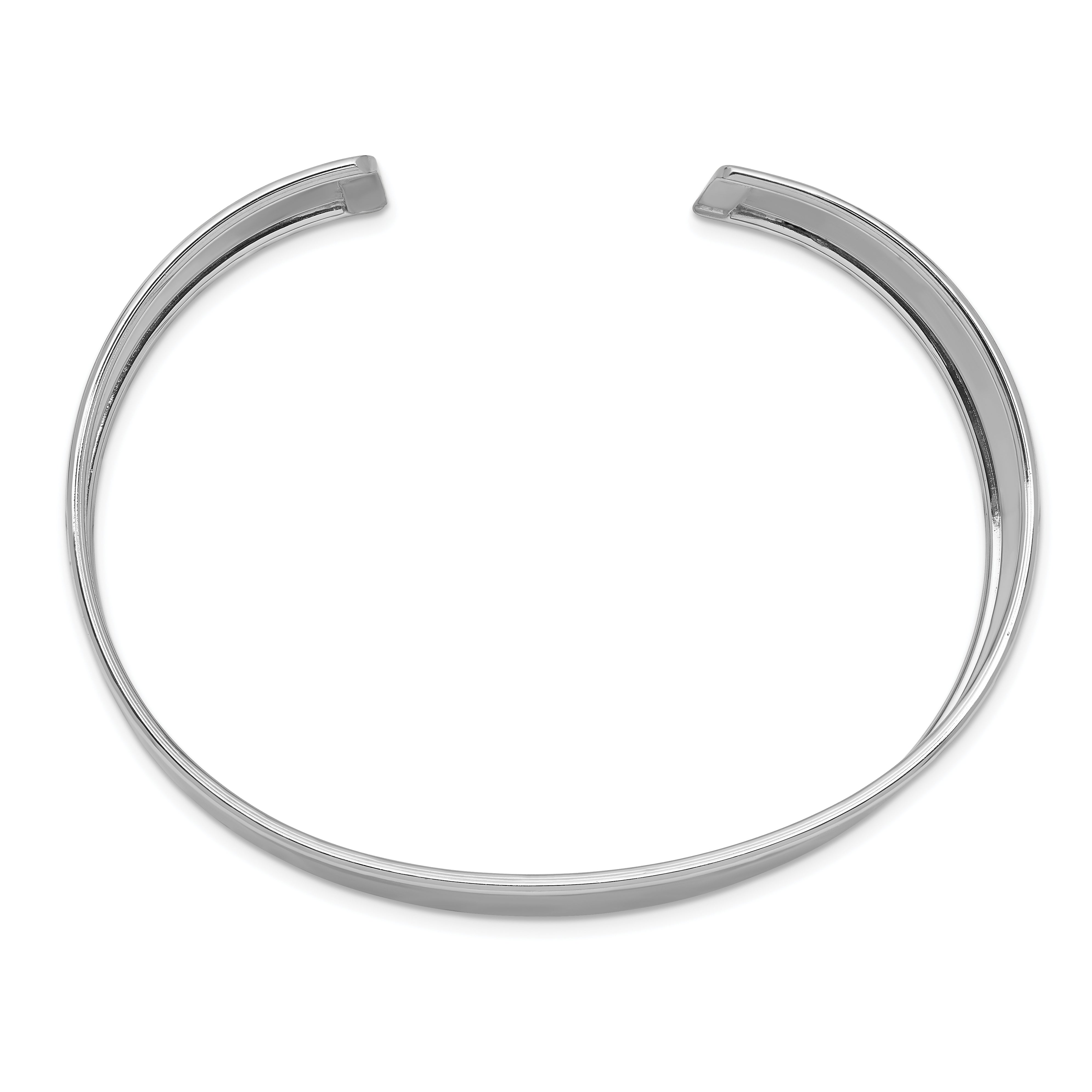 14K White Gold 18.5Mm Polished Cuff Bangle