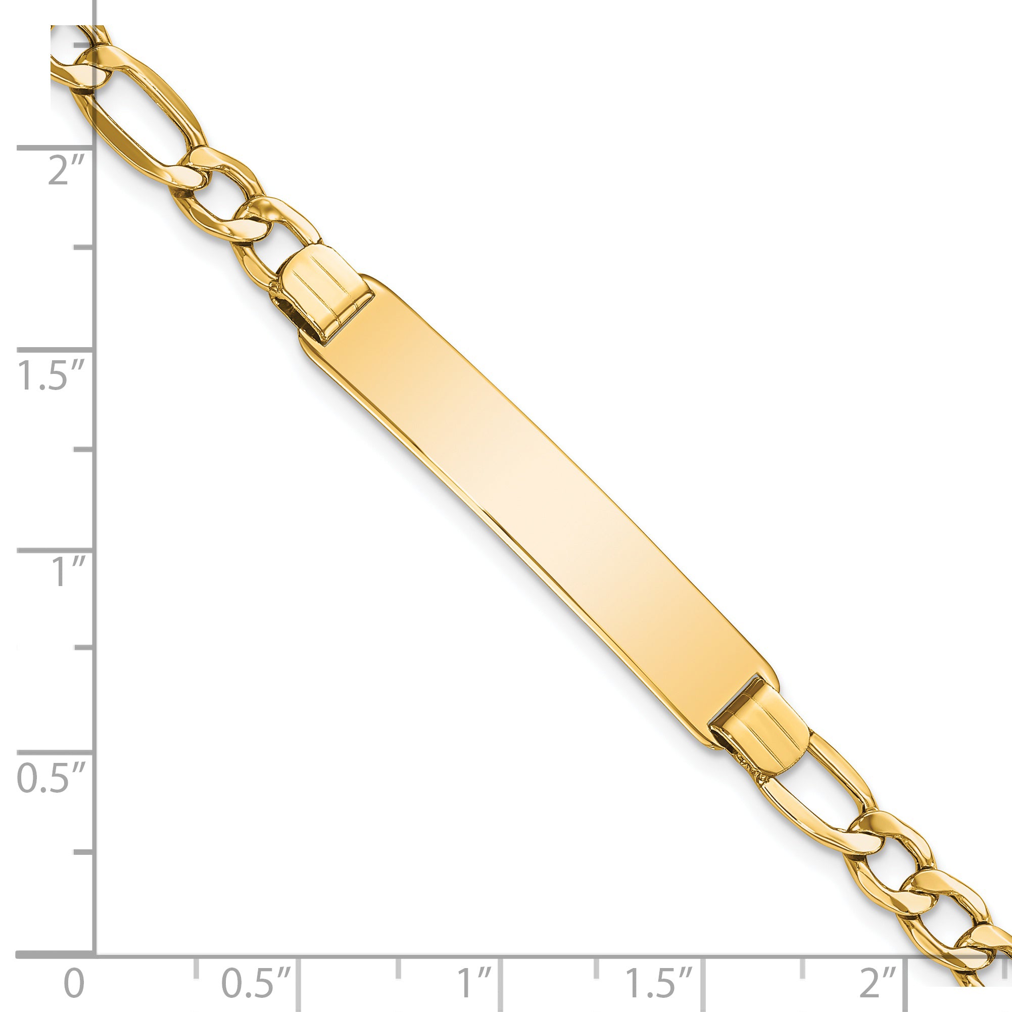 14K Polished Semi-Solid Figaro Id Bracelet