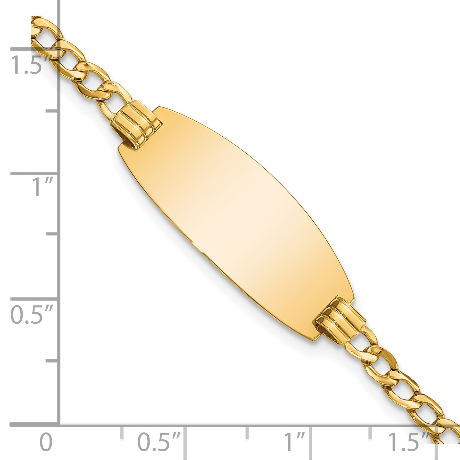 14K Semi-Solid Oval Curb Id Bracelet