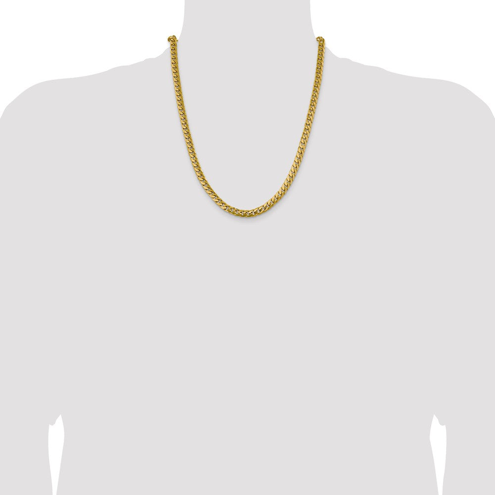 14K 22 inch 6.25mm Solid Miami Cuban Link with Lobster Clasp Chain