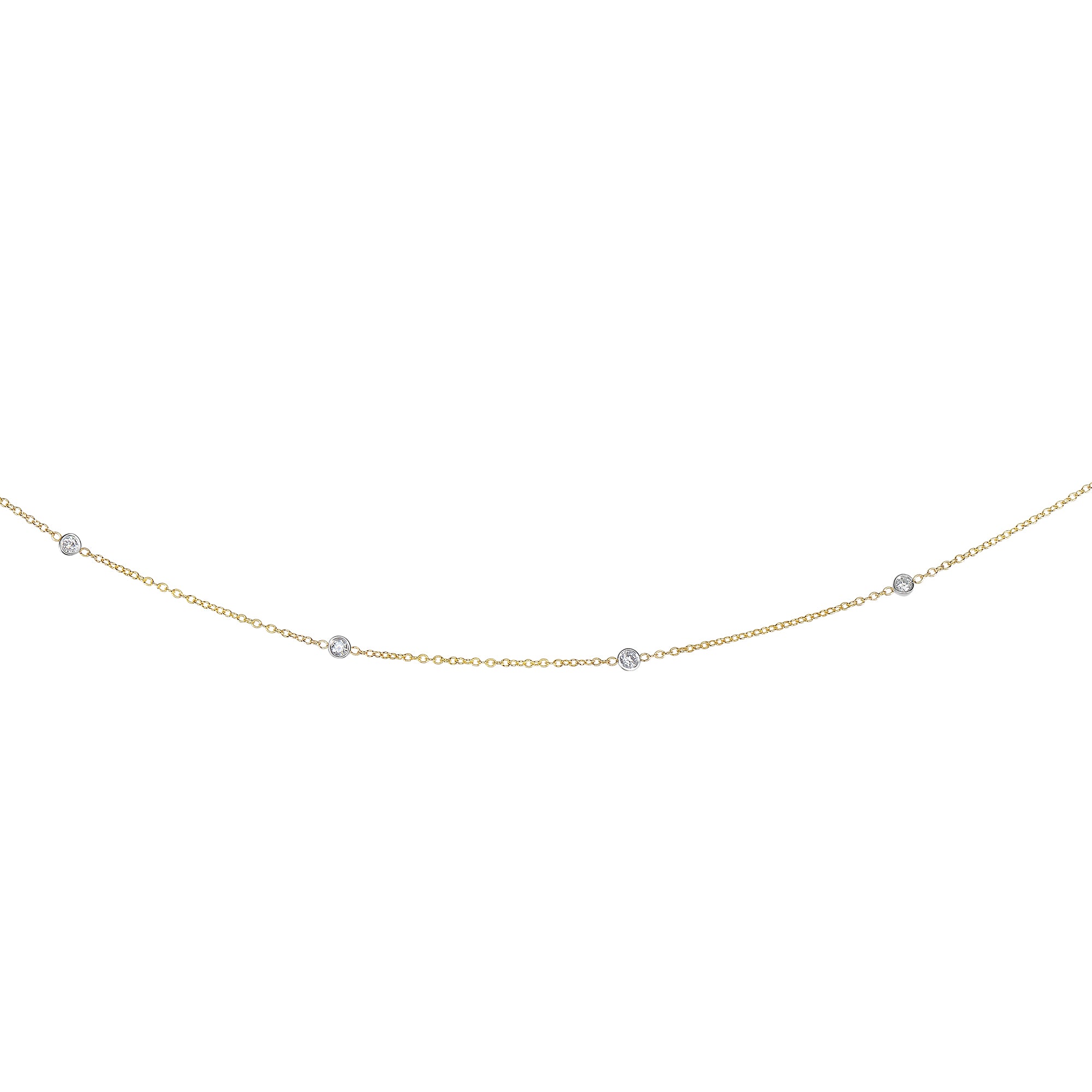 14K Yellow Gold 18" .25ct Diamonds by the Yard Necklace