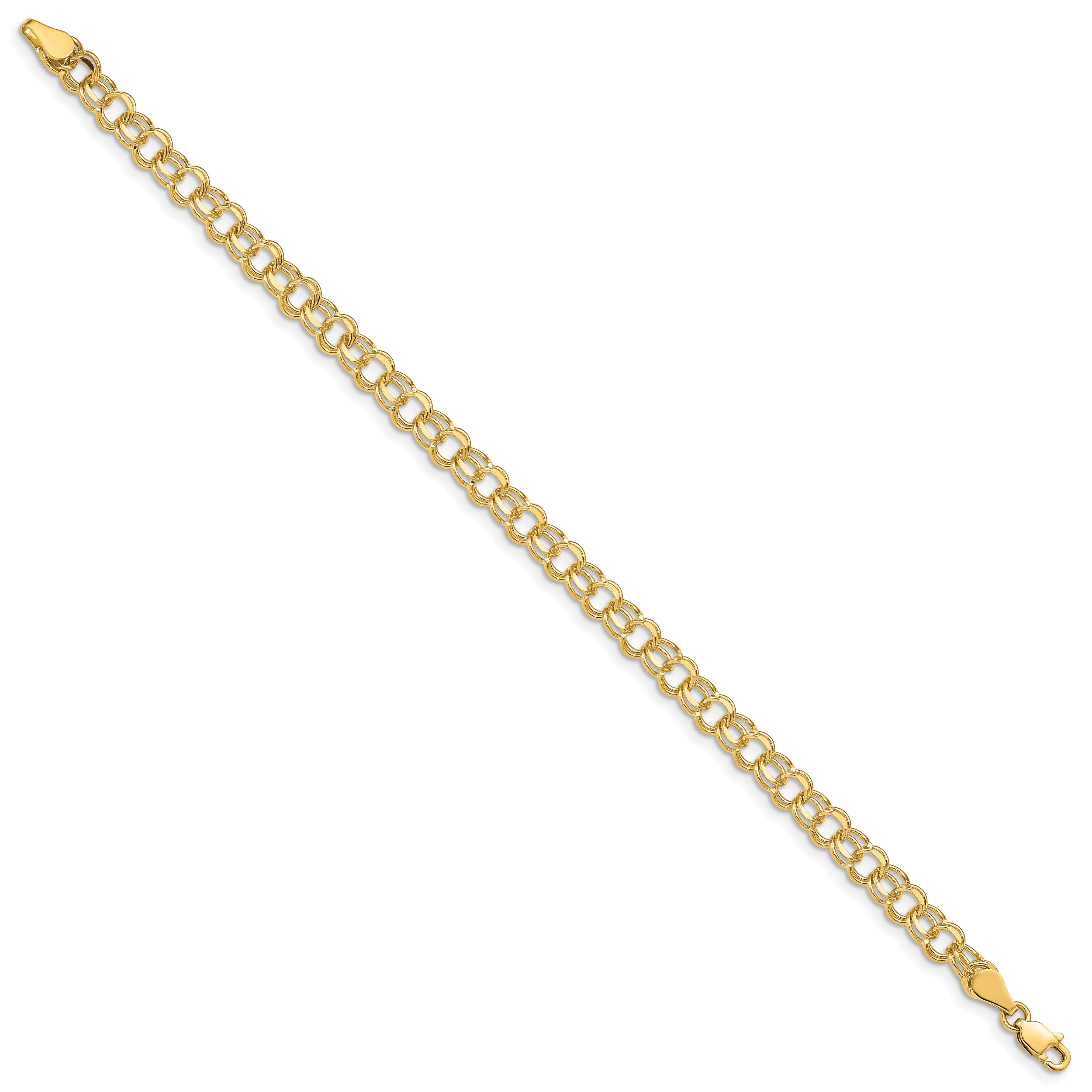14K Double Link Charm Bracelet