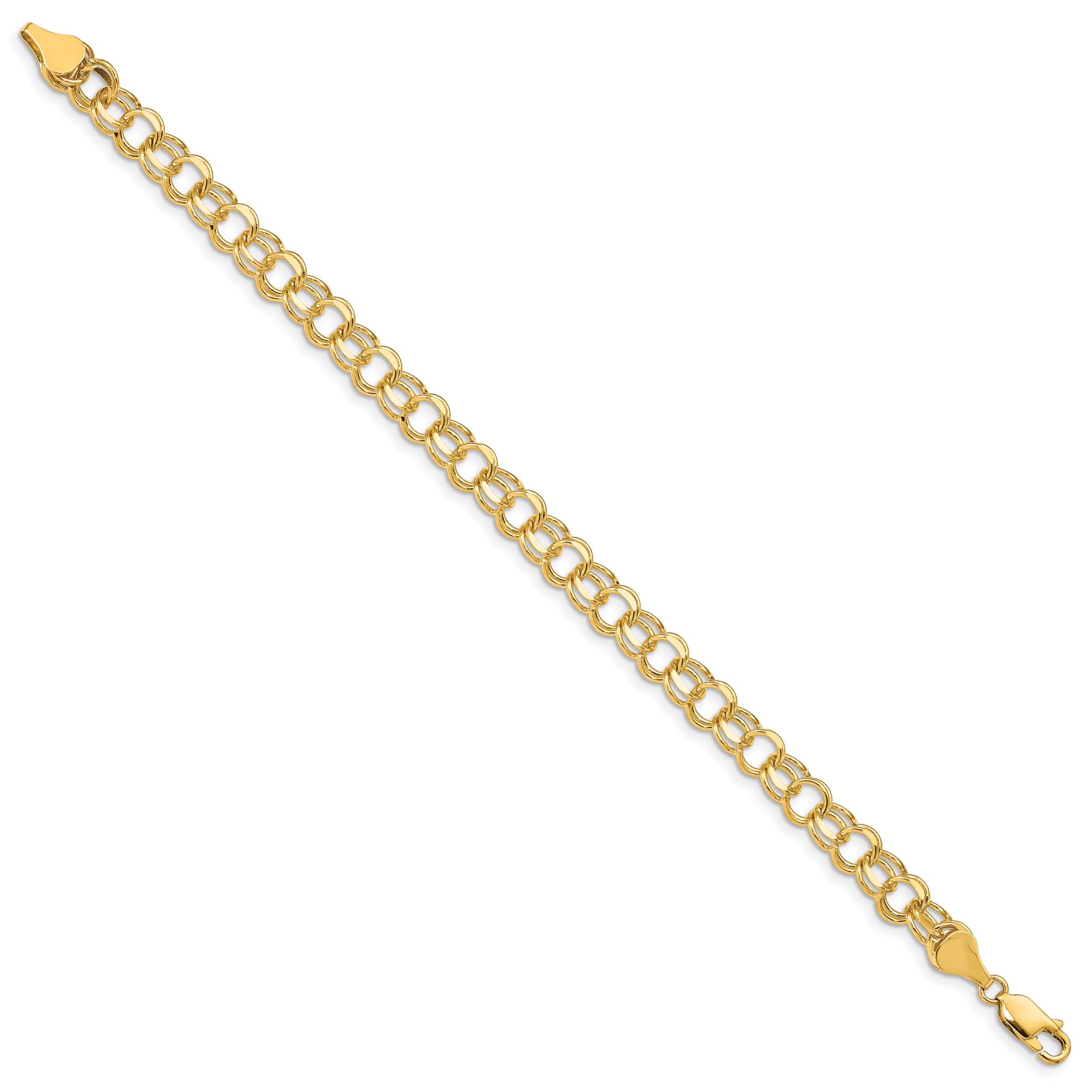 14K Double Link Charm Bracelet