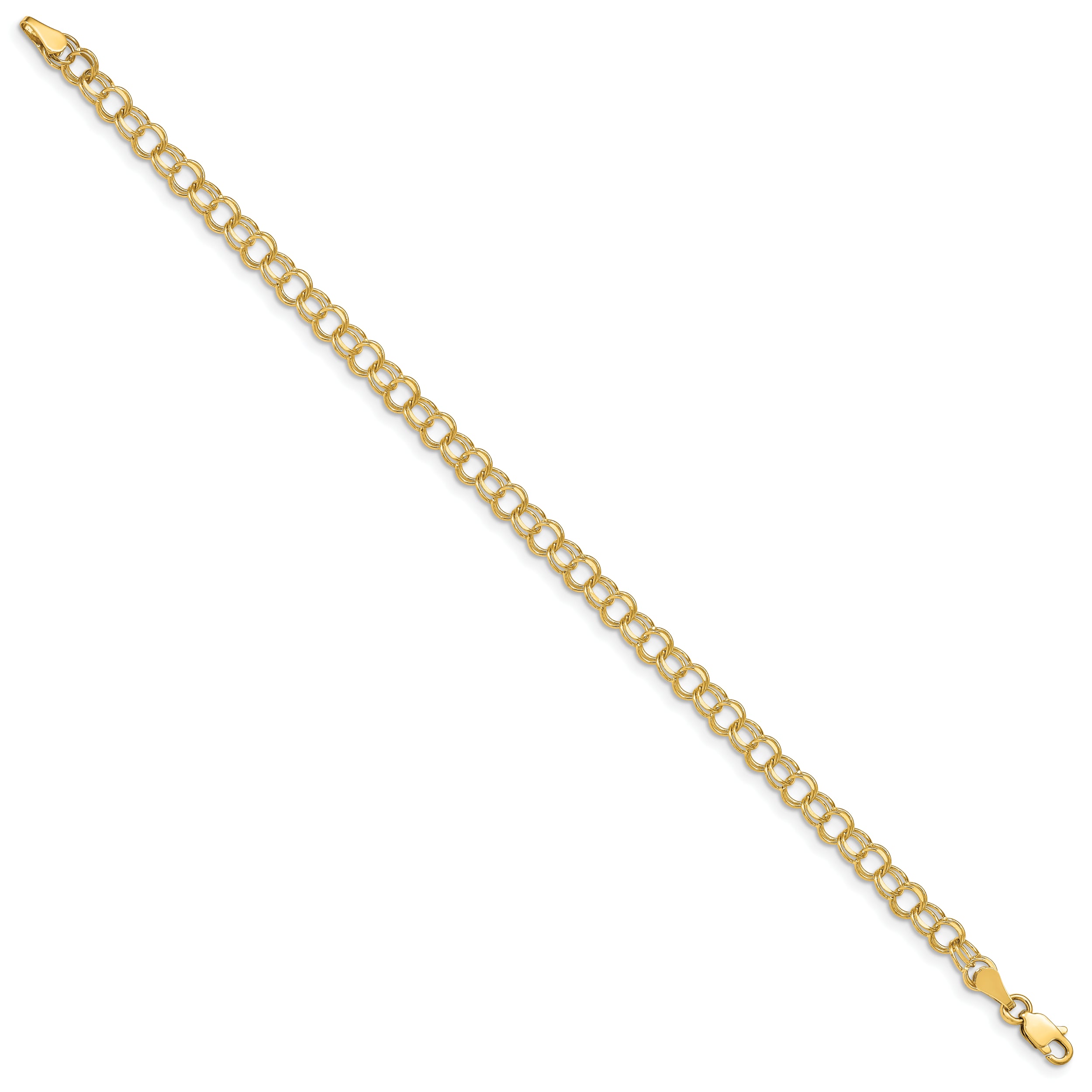 14K Double Link Charm Bracelet