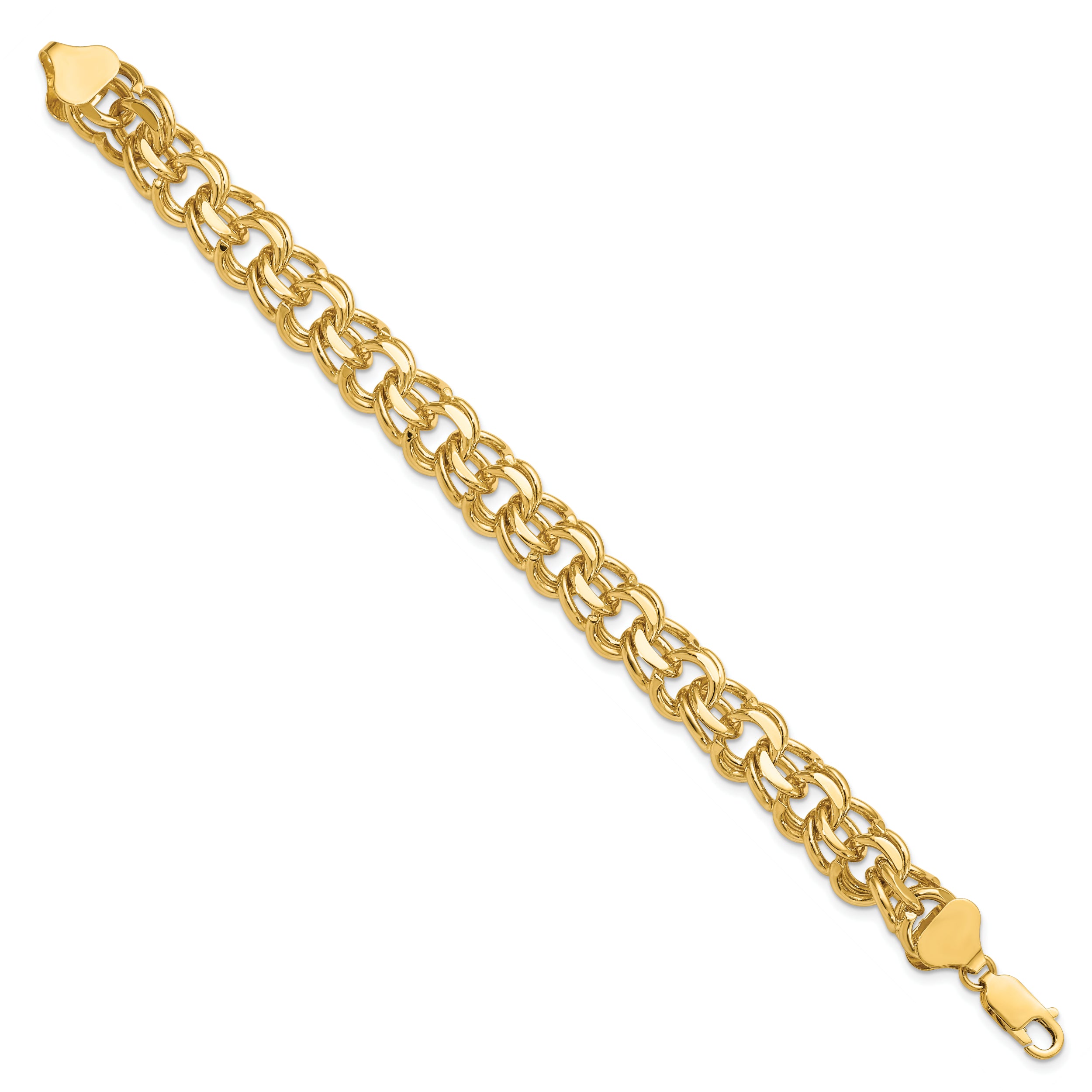 14K Double Link Charm Bracelet