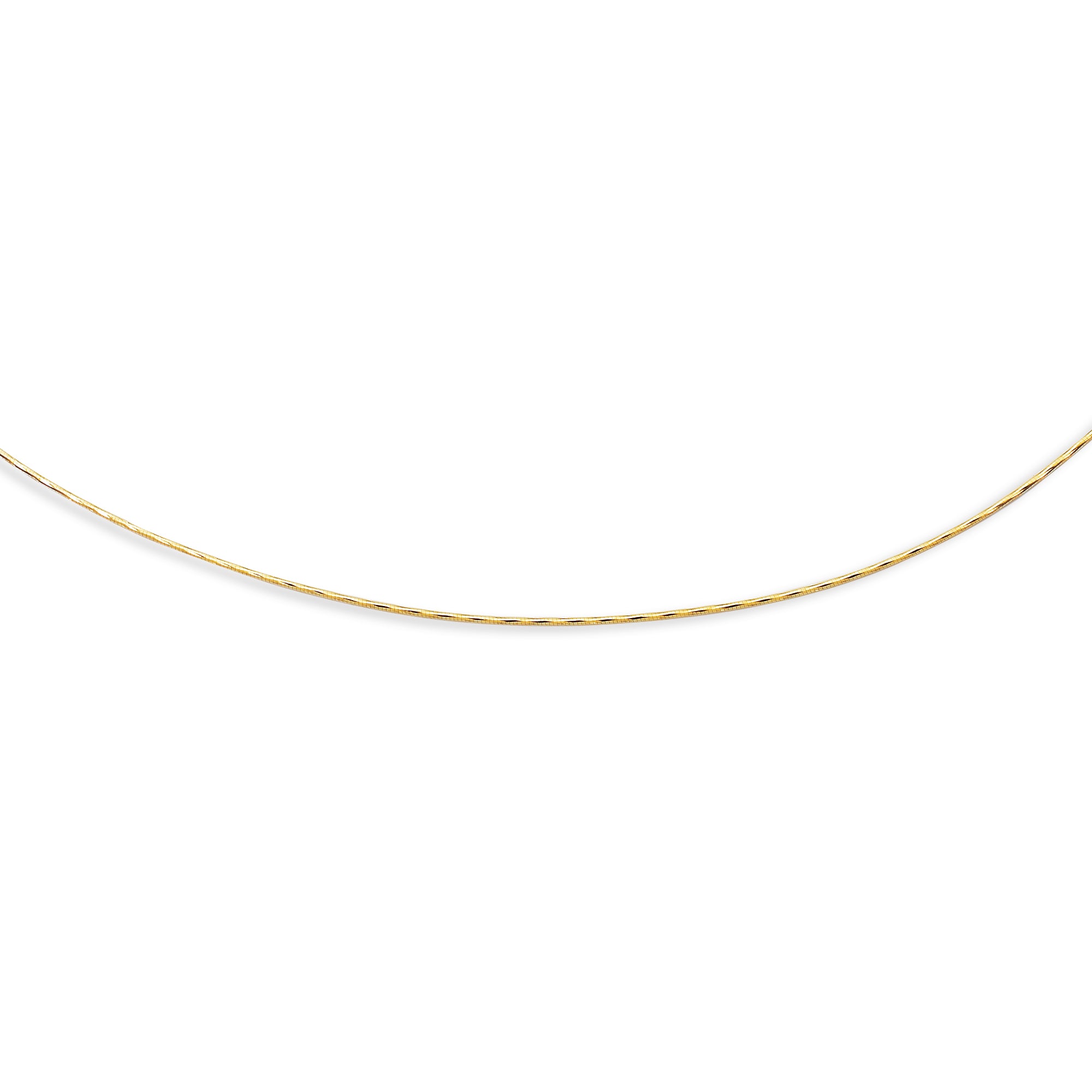 14K Yellow Gold 1.5mm Round 18" Omega with Screw Back Lock