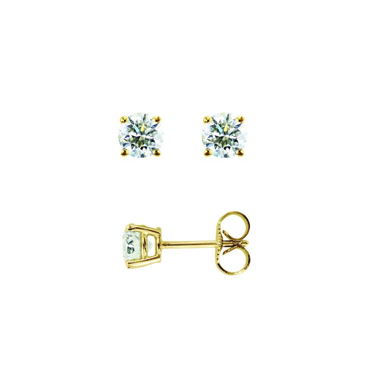 14K Yellow Gold .35Ct J-K/I1-I2 Round Diamond Stud Earring