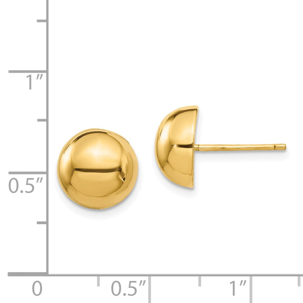 14k Polished 10mm Half Ball Post Earrings