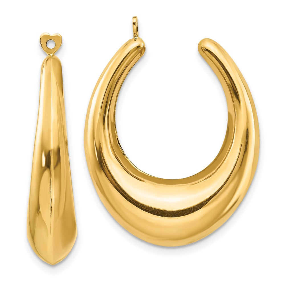 14k Polished Hollow Hoop Earring Jackets