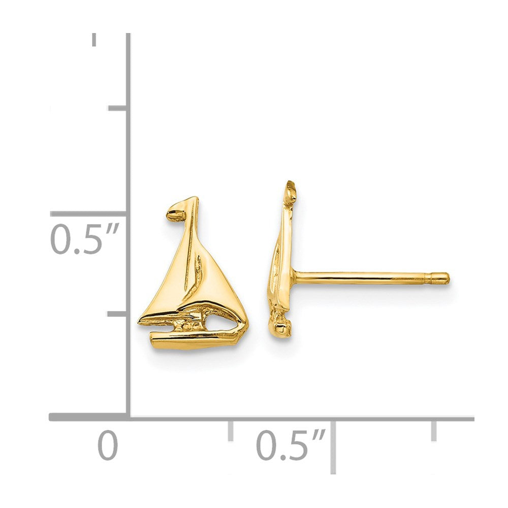 14k Sail Boat Earrings