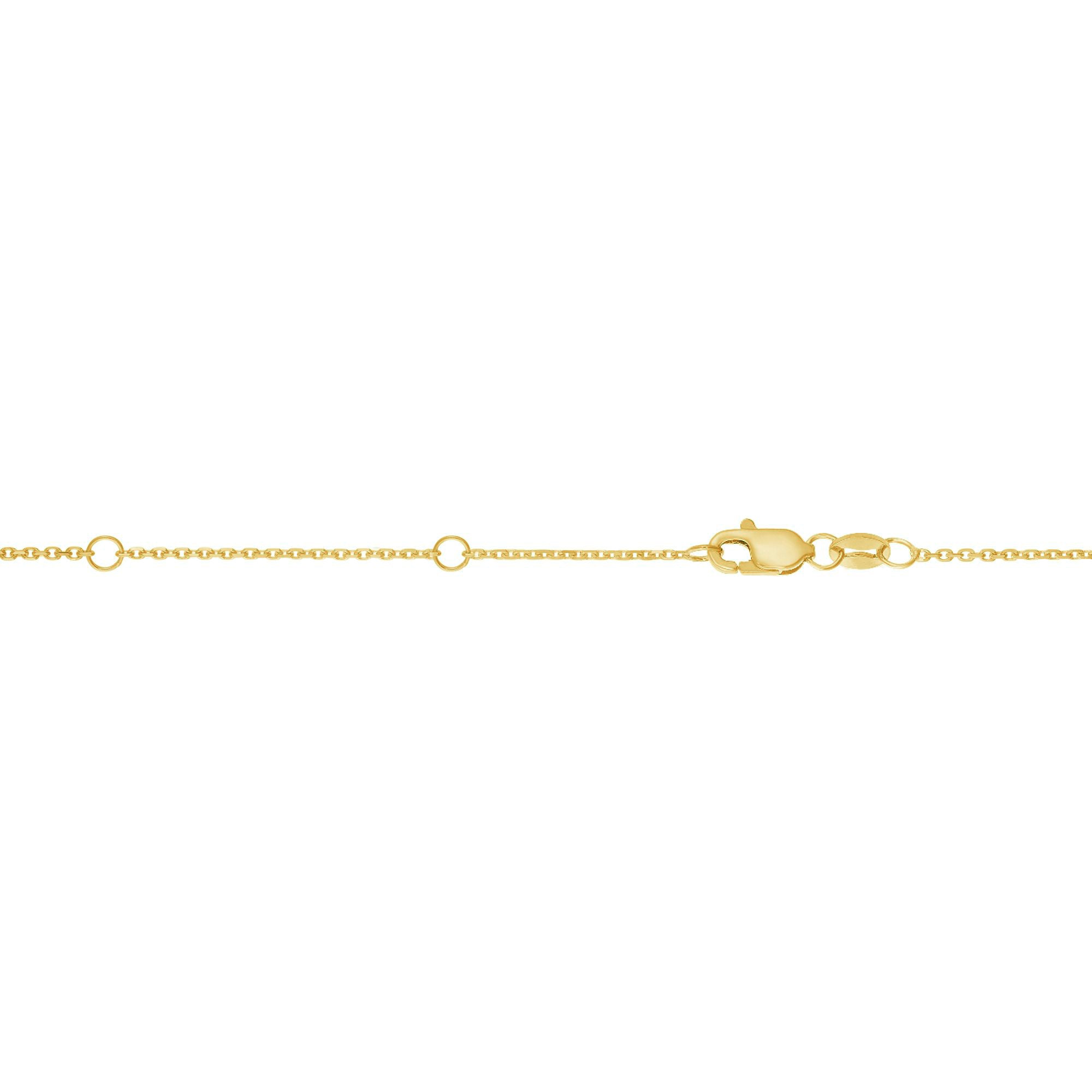 14K Yellow Gold 0.87mm Double Extendable Diamond Cut Cable 18" Chain with Lobster Lock. Jump Ring at 16 and 17 inch.