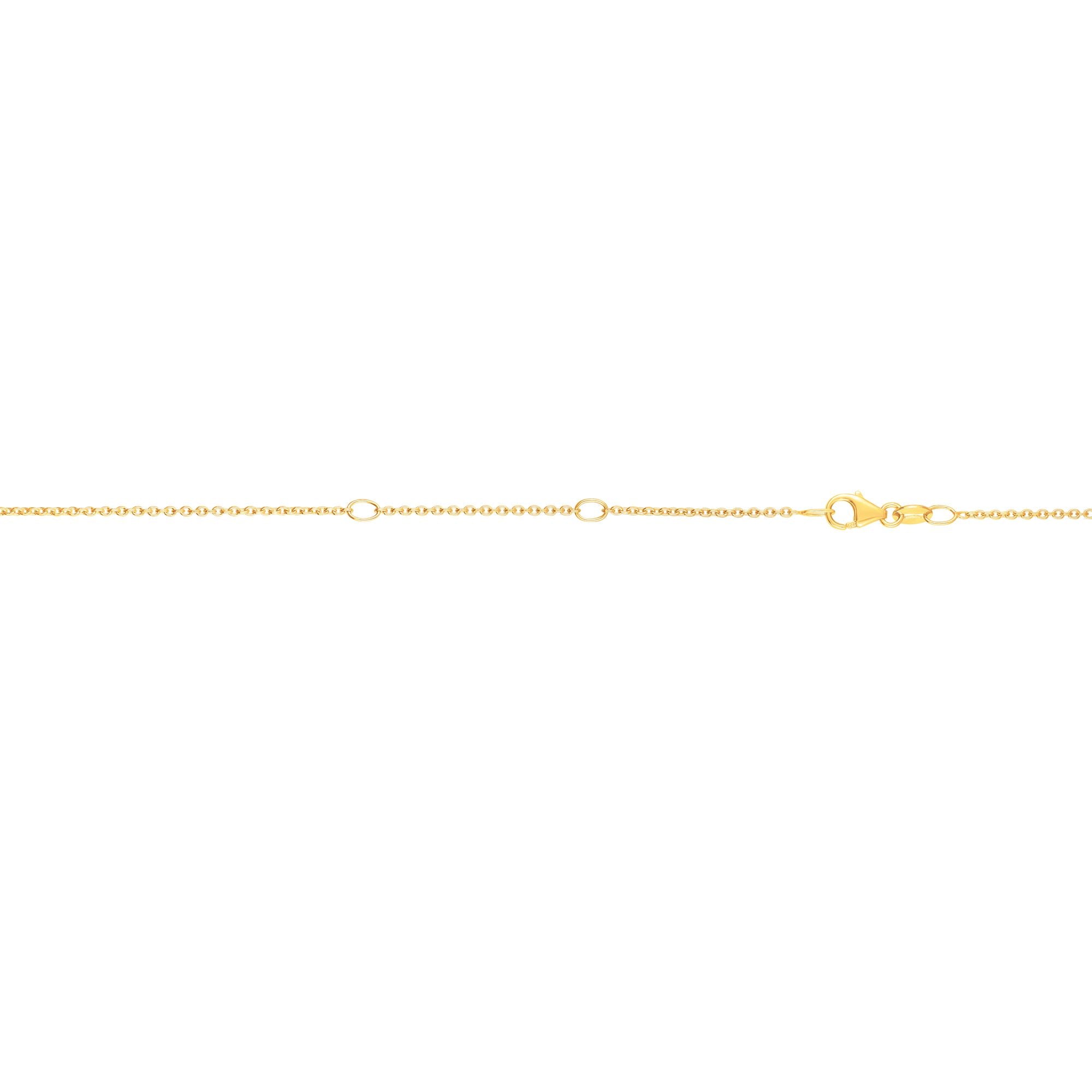 14K Yellow Gold 1.3mm Double Extendable Diamond Cut Cable 18" Chain with Lobster Lock. Jump Ring at 16 and 17 inch.