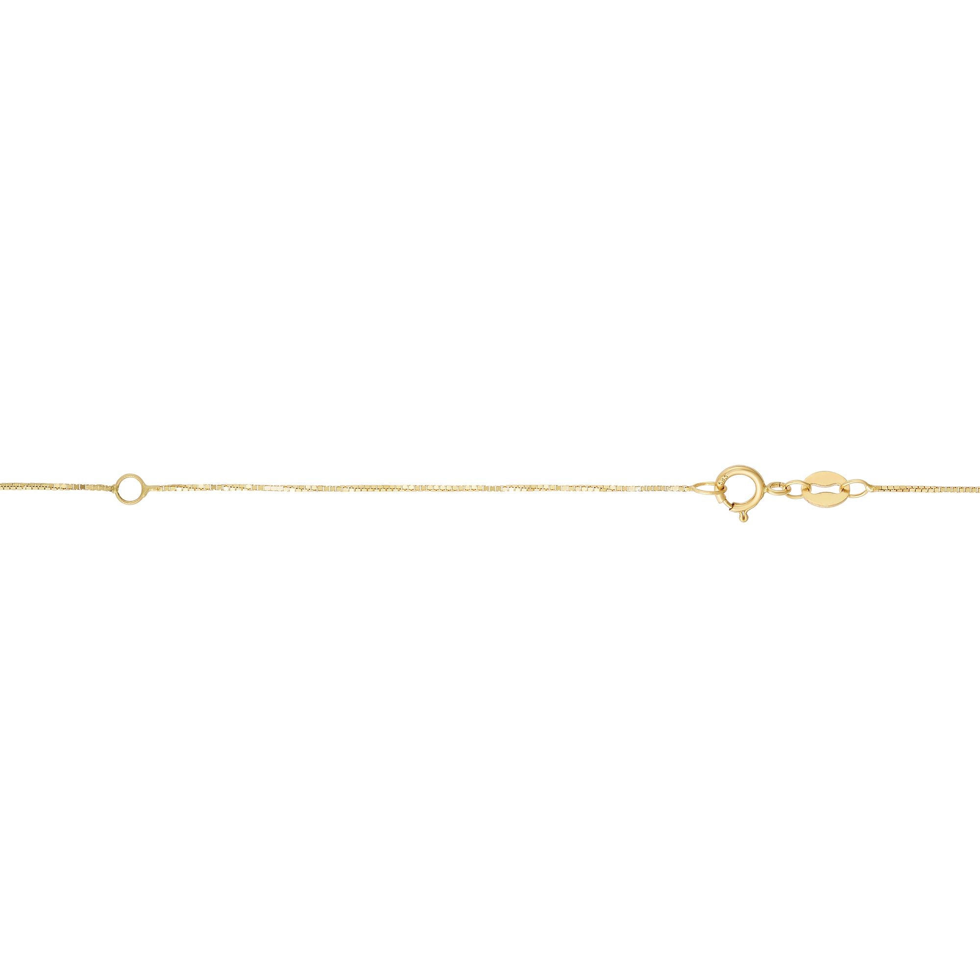 14K Yellow Gold 0.51mm Double Extendable Box 18" Chain with Lobster Lock. Jump Ring at 16 and 17 inch.