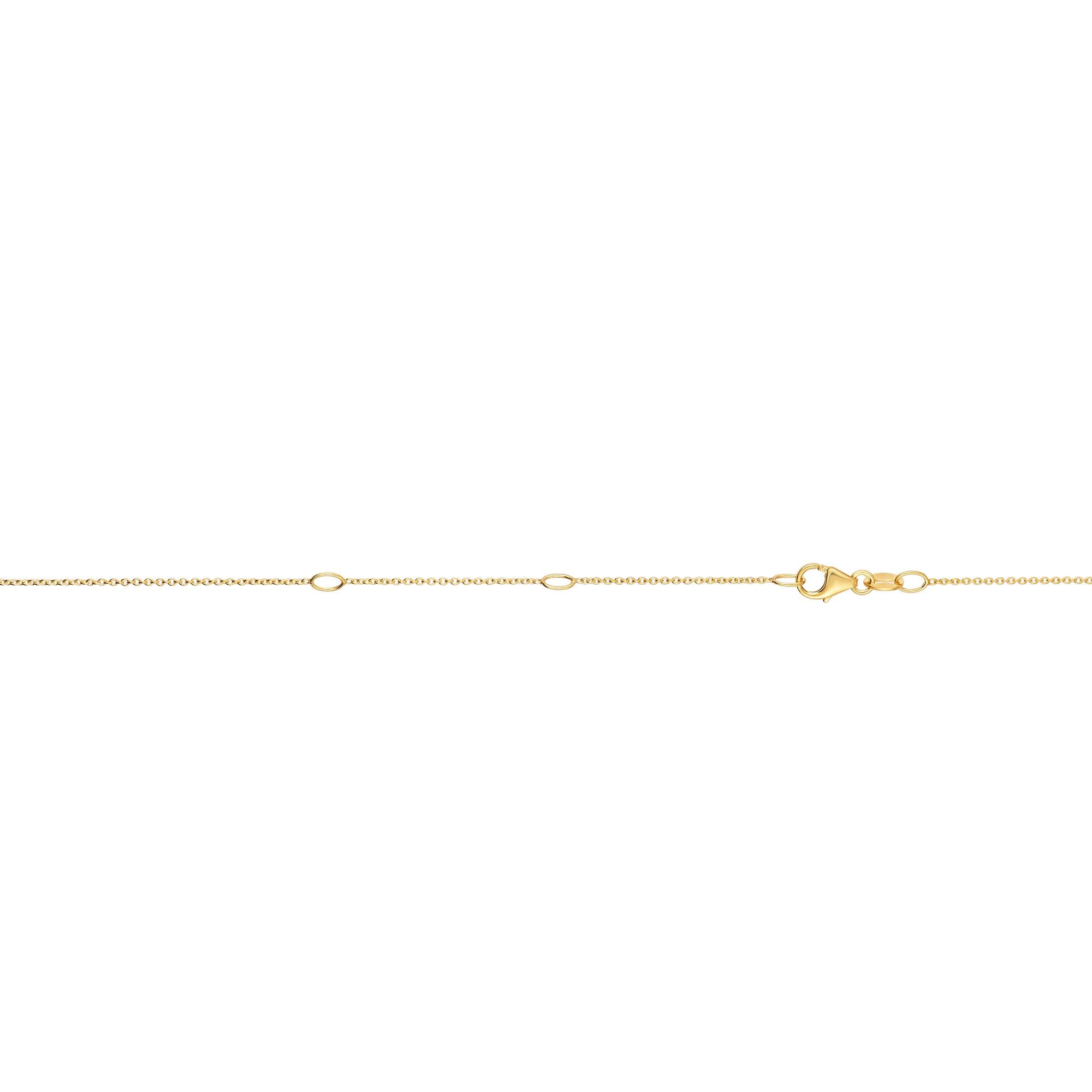 14K Yellow Gold .85mm Double Extendable Cable 18" Chain (Jump Ring at 16 and 17 inch) with Lobster Lock