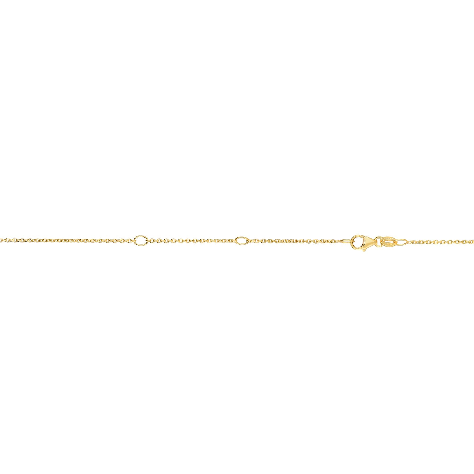 14K Yellow Gold 1.2mm Double Extendable Cable 18" Chain (Jump Ring at 16 and 17 inch) with Lobster Lock