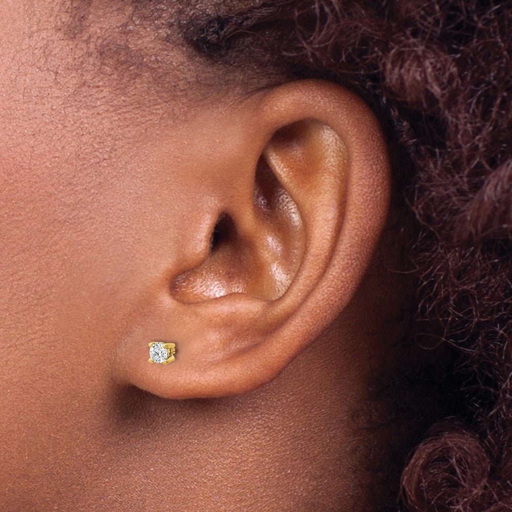 14k 1/10 carat total weight Round VS/SI DEF Lab Grown Diamond 4 Prong Stud Post Earrings