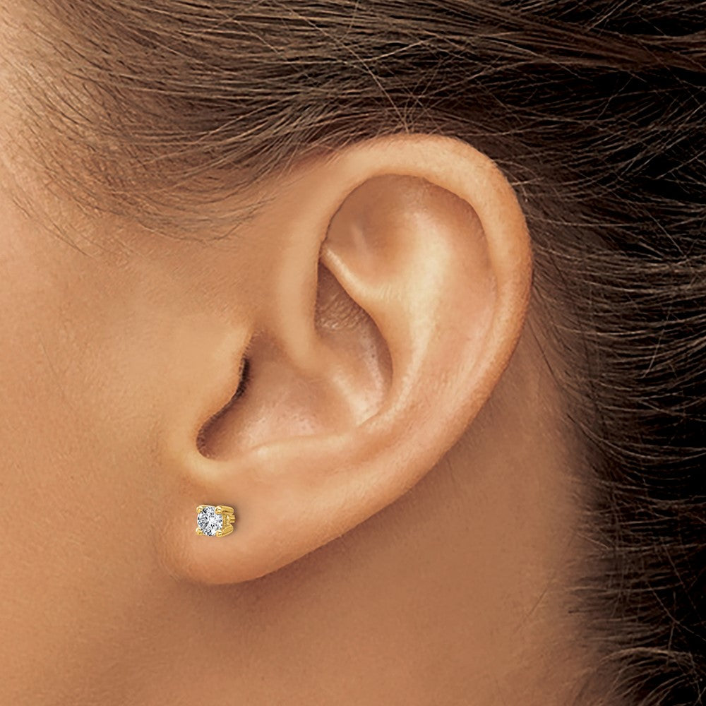 14k 1/3 carat total weight Round VS/SI GH Lab Grown Diamond 4 Prong Stud Post Earrings