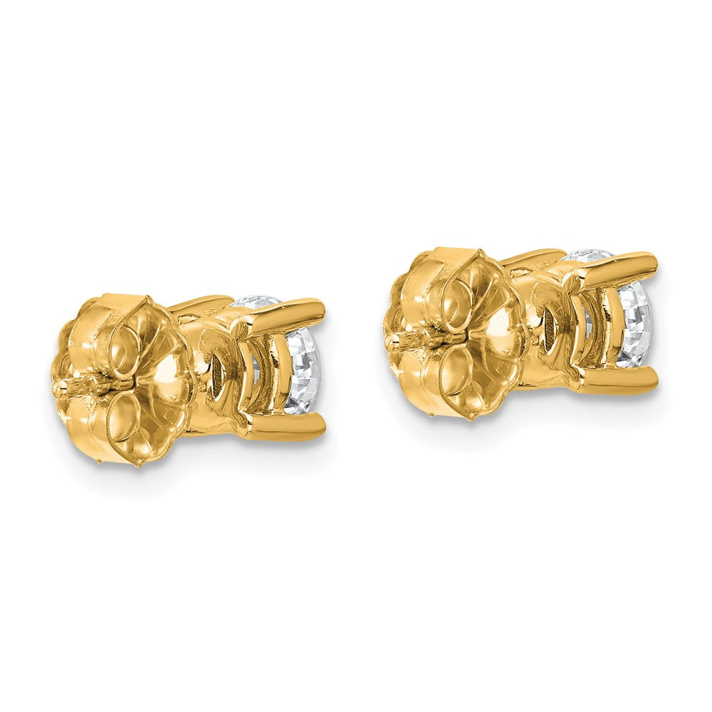 14k 1 1/2carat total weight Round Certified VS/SI GH Lab Grown Diamond 4 Prong Stud Post Earrings