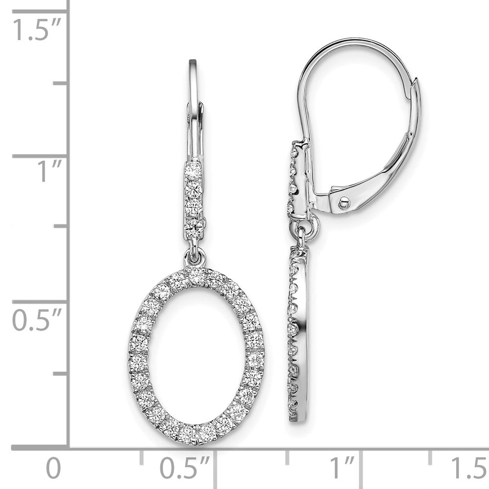 14K White Gold Lab Grown Diamond VS/SI FGH Oval Leverback Earrings