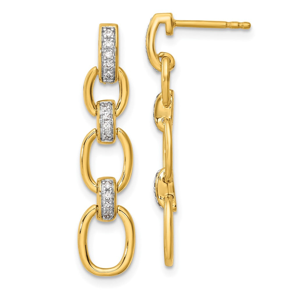 14K Lab Grown Diamond VS/SI FGH Fancy Link Post Dangle Earrings