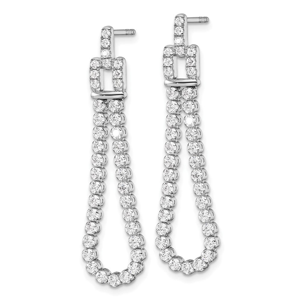 14K White Gold Lab Grown Diamond VS/SI FGH Post Loop Dangle Earring
