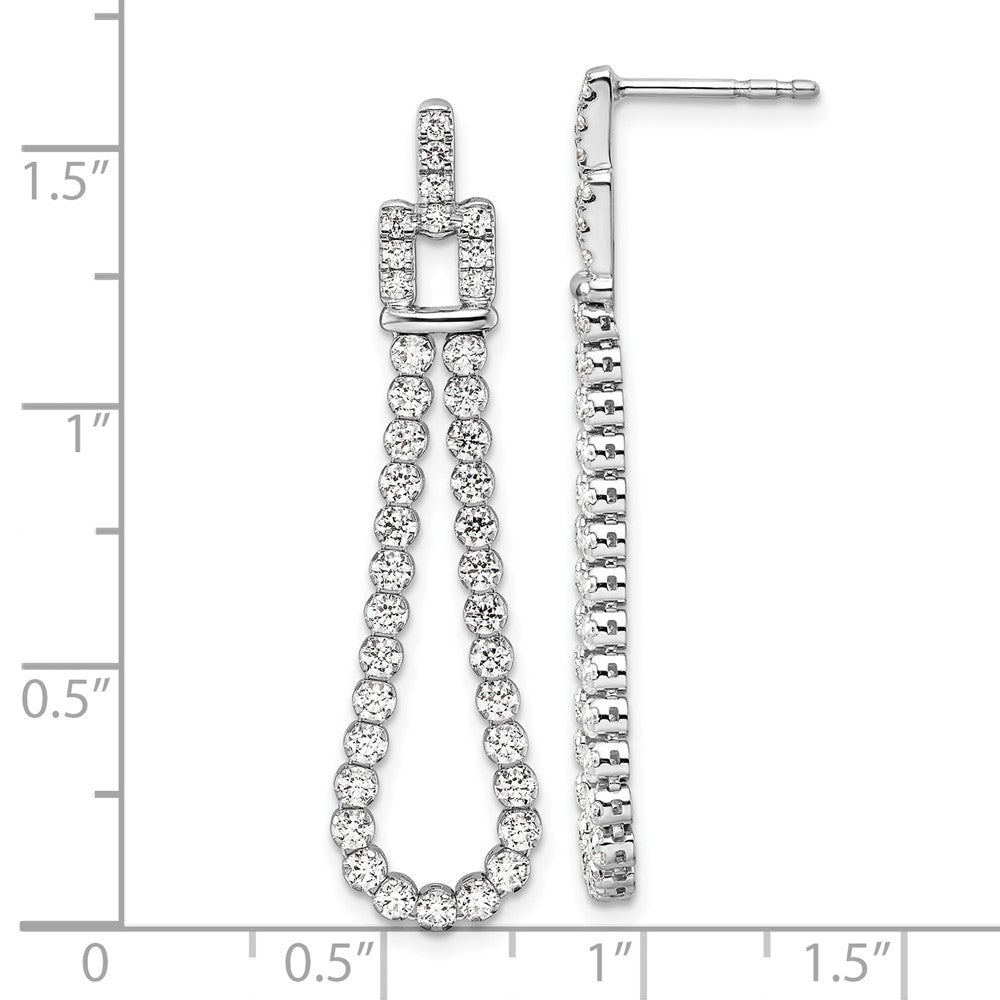 14K White Gold Lab Grown Diamond VS/SI FGH Post Loop Dangle Earring