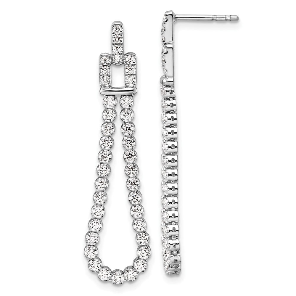 14K White Gold Lab Grown Diamond VS/SI FGH Post Loop Dangle Earring