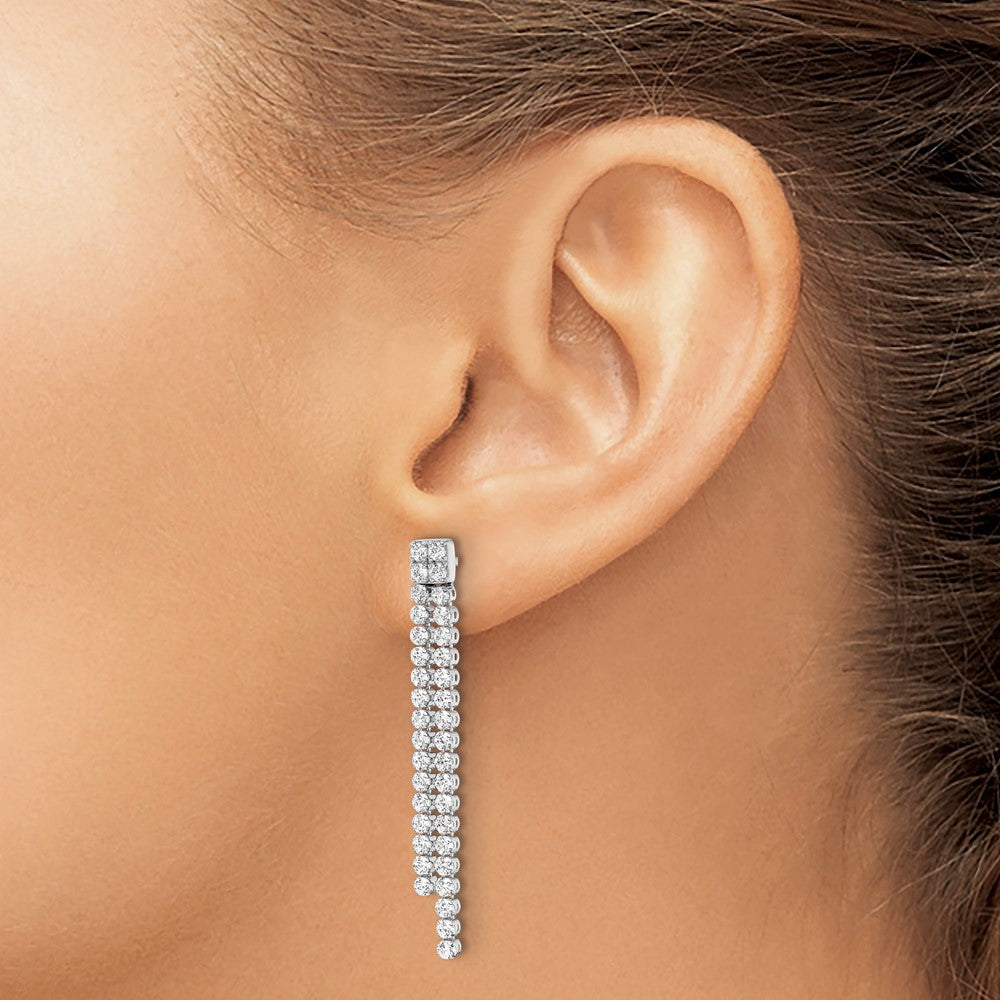 14K White Gold Lab Grown Diamond VS/SI FGH Post Dangle Earrings