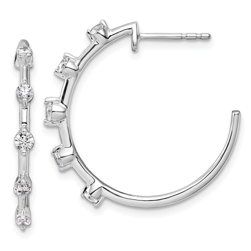 14K White Gold Lab Grown Diamond VS/SI FGH Hoop Earrings