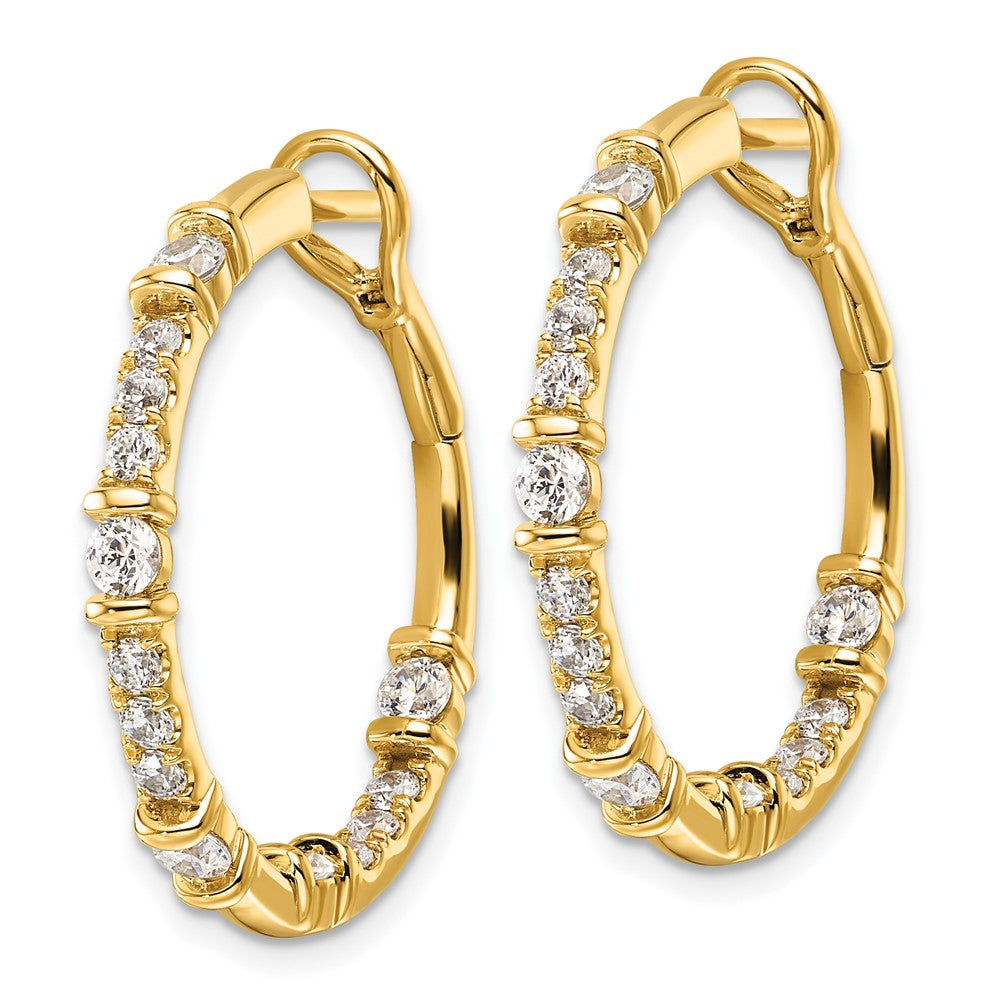 14K Lab Grown Diamond VS/SI FGH In/Out Hoop Earrings