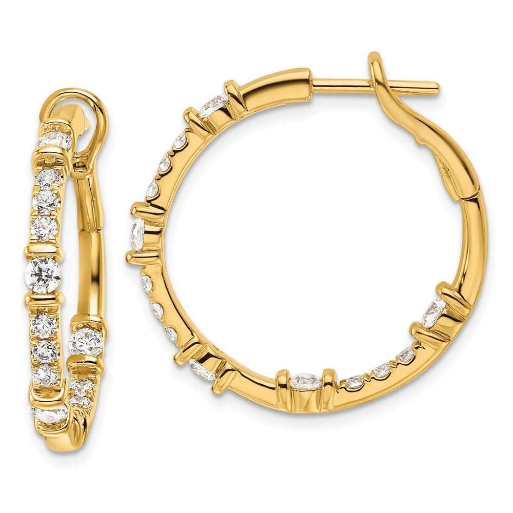 14K Lab Grown Diamond VS/SI FGH In/Out Hoop Earrings