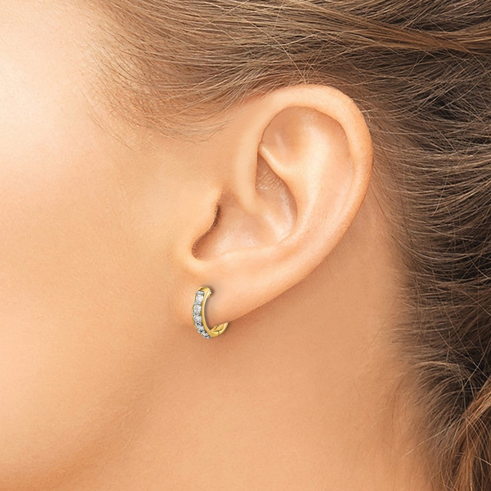 14K Lab Grown VS/SI FGH Dia Hinged Hoop Earrings