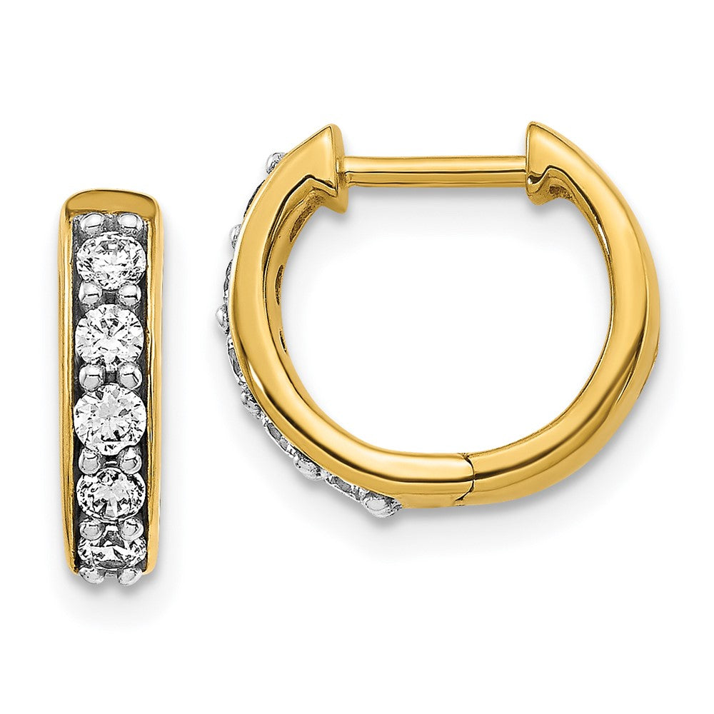 14K Lab Grown VS/SI FGH Dia Hinged Hoop Earrings
