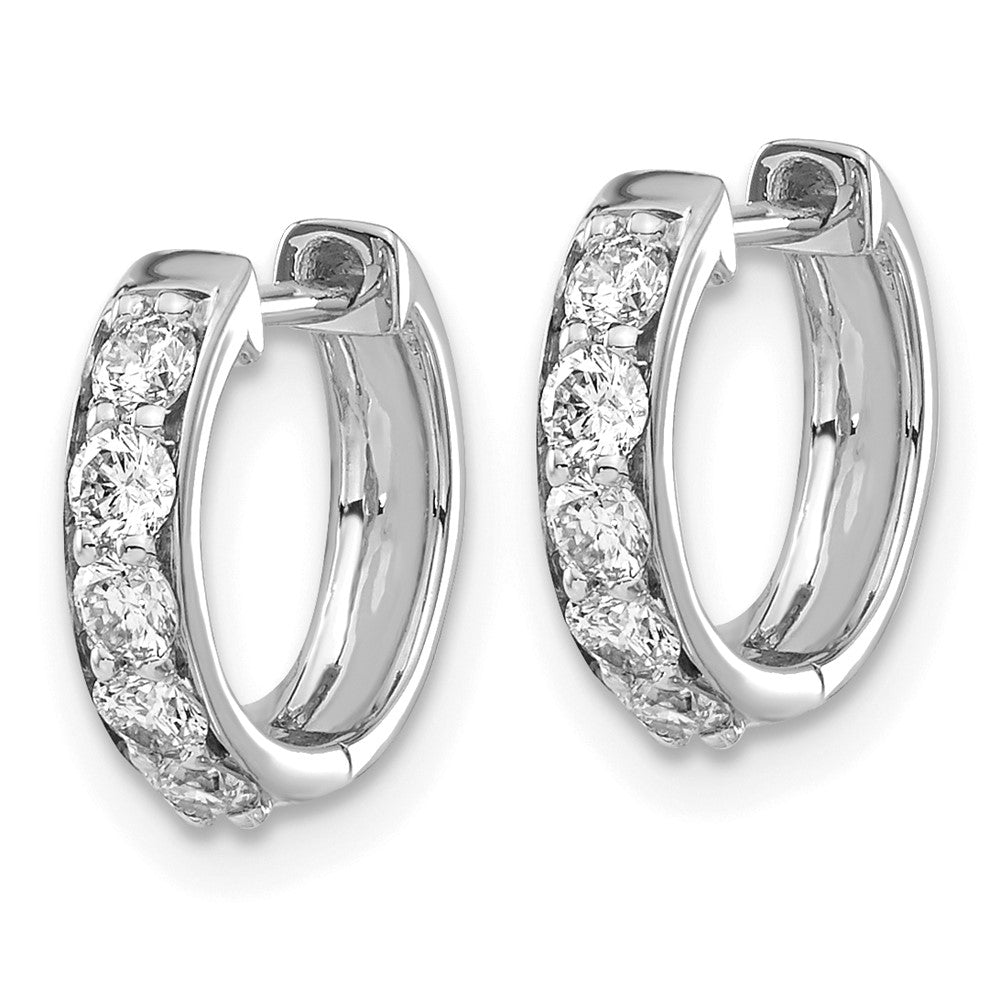 14K White Gold Lab Grown Diamond VS/SI FGH Hinged Hoop Earrings