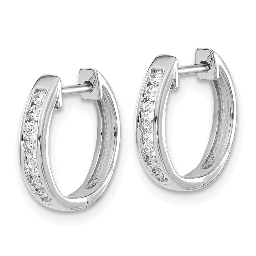 14K White Gold Lab Grown Diamond VS/SI FGH Hinged Hoop Earrings